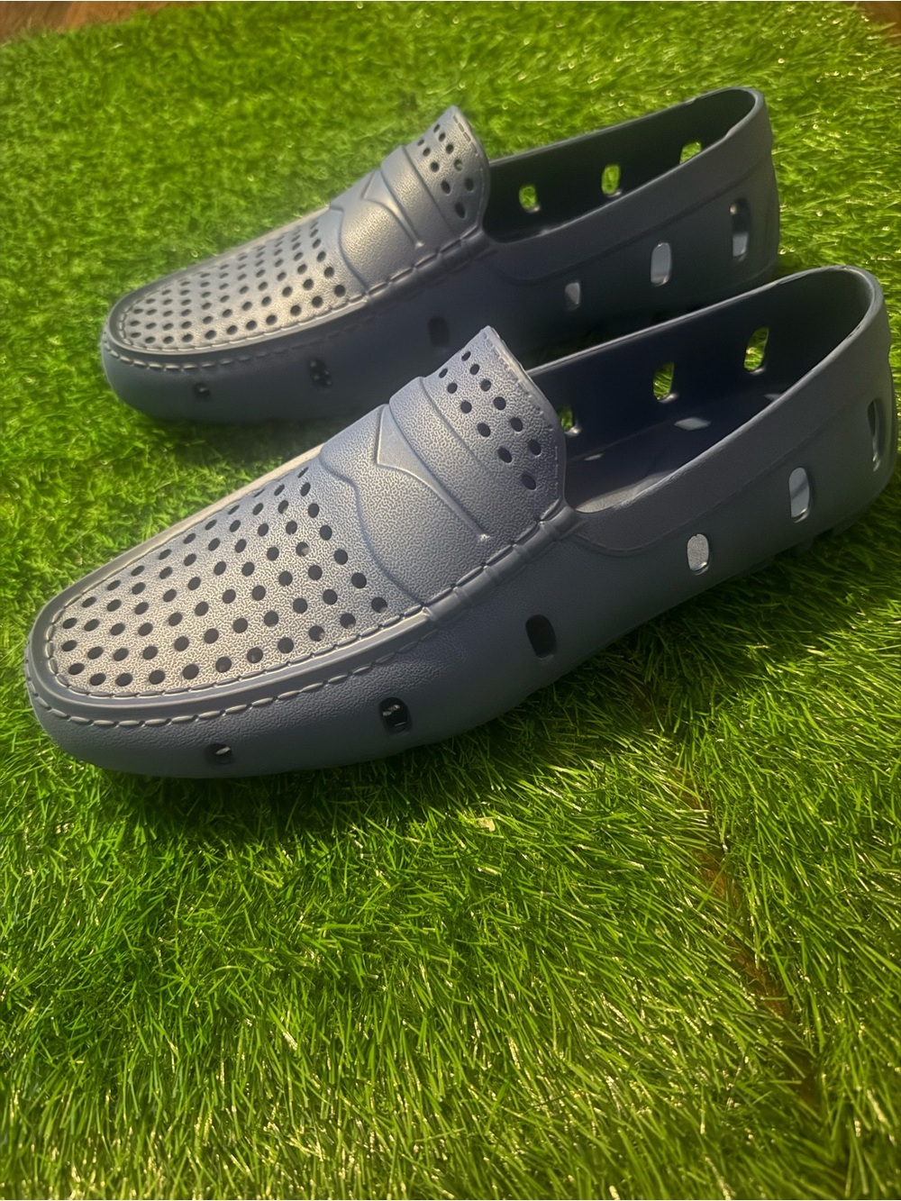 Club Room Navy Perforated Slip-On Loafers